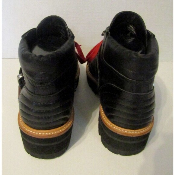 Marc Fisher LTD Indre Ankle Boots Black Leather Hiker Combat Womens Size 8 - Picture 5 of 9